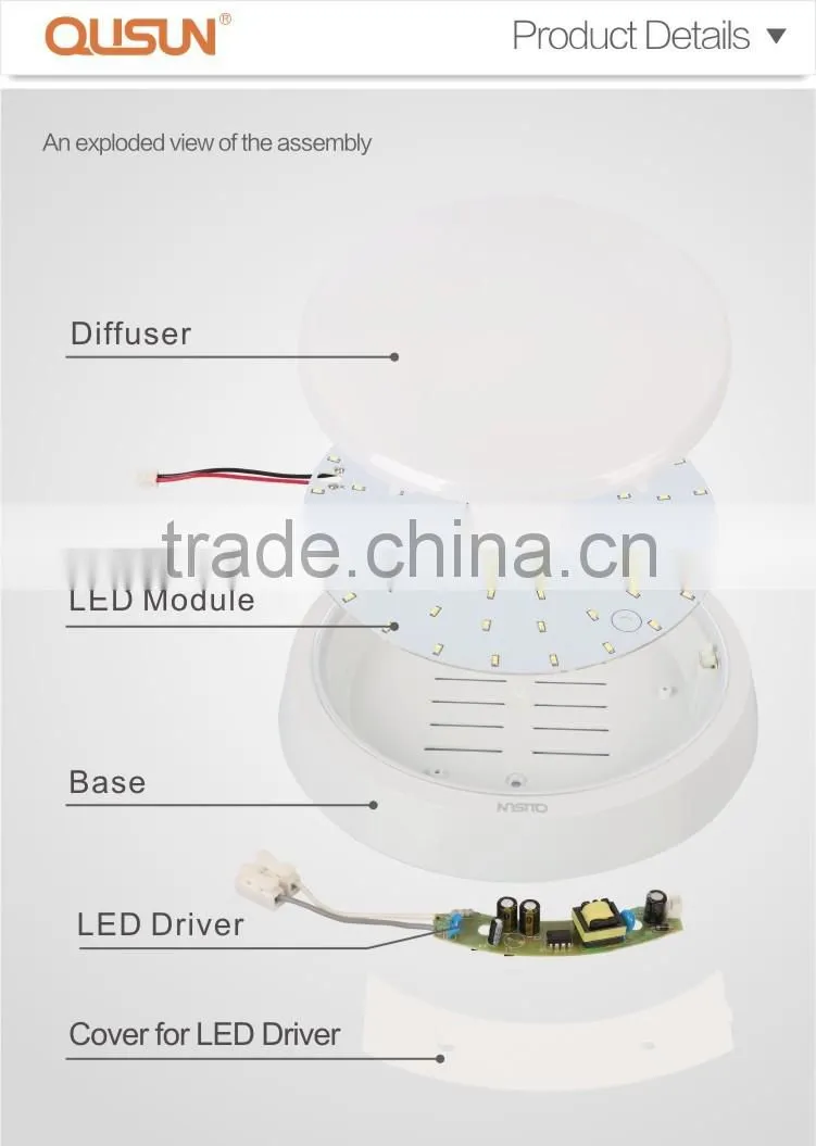 LED Bathroom and Kitchen Lamp 12W Square led ceiling light