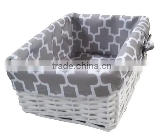 Classic White Fabric Wicker Muffins Food Basket
