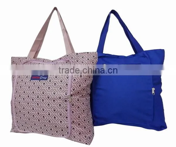 600D polyester silk printing shoulder shopping bag