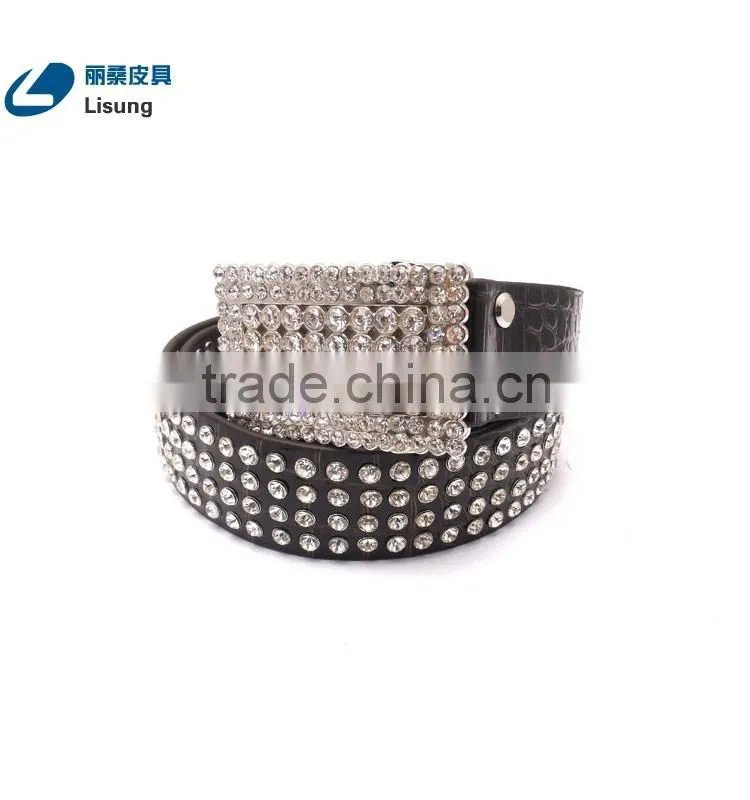 Cheap Rhinestone Strass Studded Fake Leather Cowgirl Belt