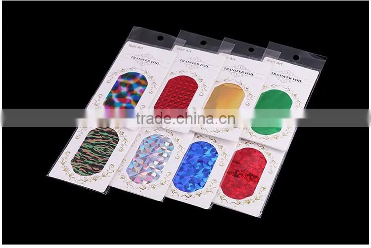 Newest 8 clolors Nail Art transfer for Aluminium Nail foil sticker Tips