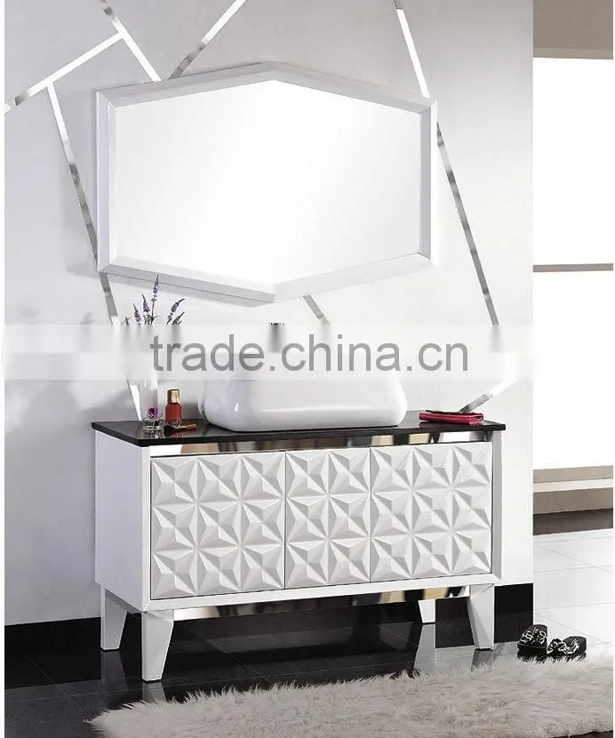 ROCH 8005 Hot Sell Wood Bathroom Vanity Customized With Marble Counter Top