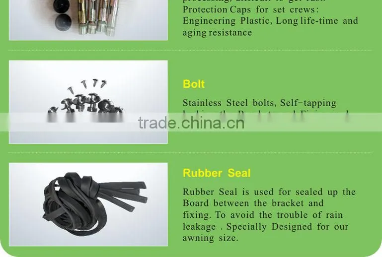 Wind resistant Aluminum Polycarboante Door Canopy Porch Shelter Outdoor Patio Cover Awning Rain Protector 120 x 70 cm