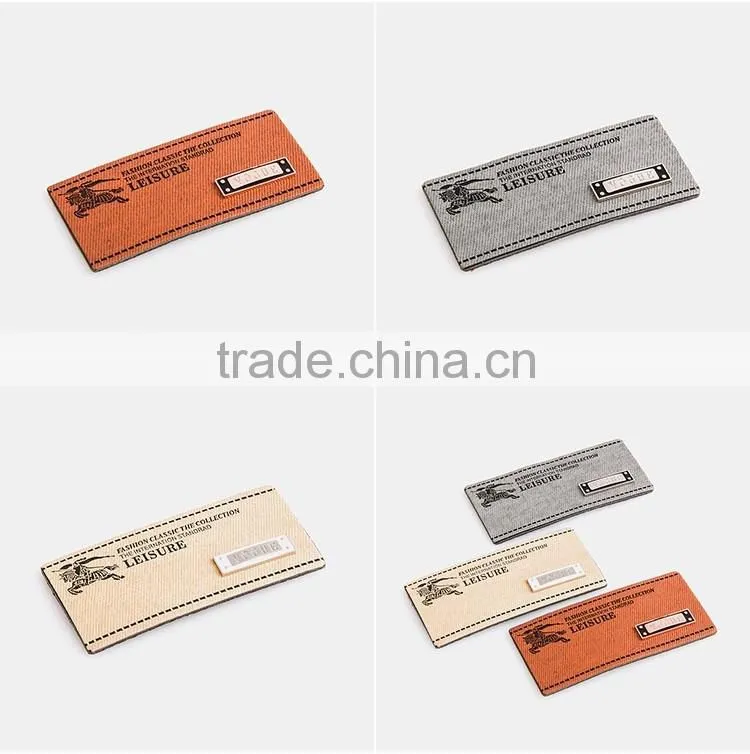 Popular jeans leather patches leather labels for clothing and for man