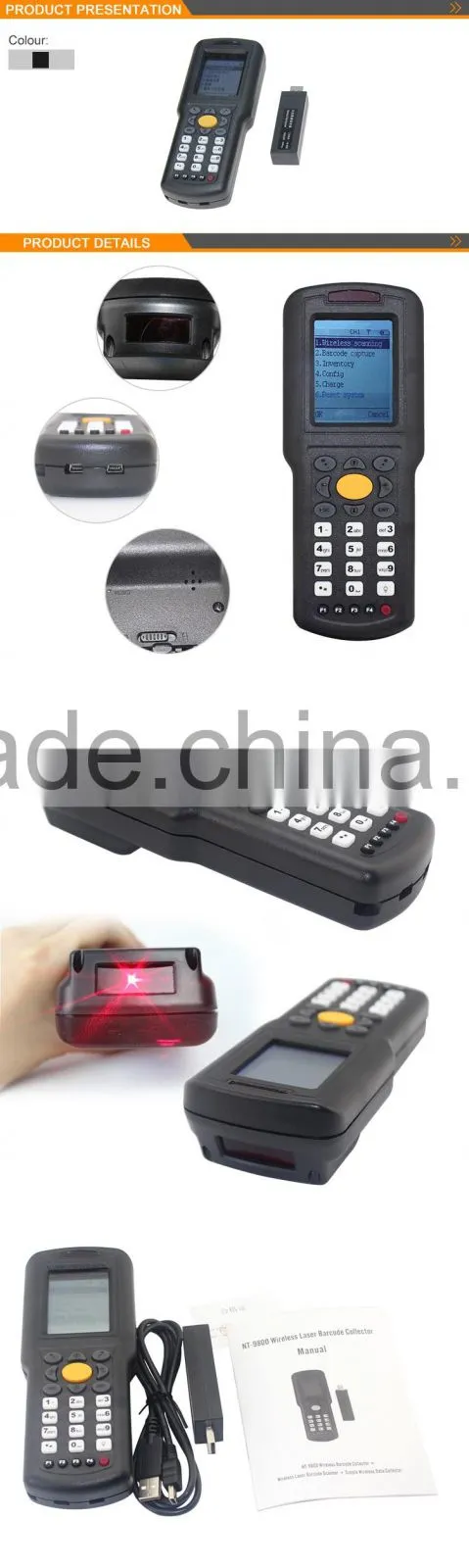 NT-9800 Wireless 1D Laser Data Collector with Memory for warehousing Inventory