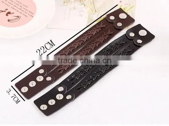 2016 Hot-selling Unisex Punk style Vintage leather Bracelet