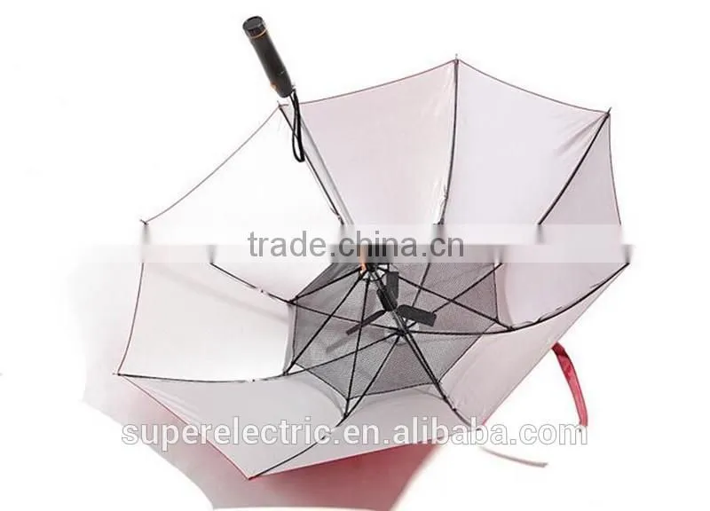2016 New Products Promotion Multifunction Custom Nylon Sun Proof Umbrella Auto Open Straight Rod Outdoor Sun Umbrella With Fan