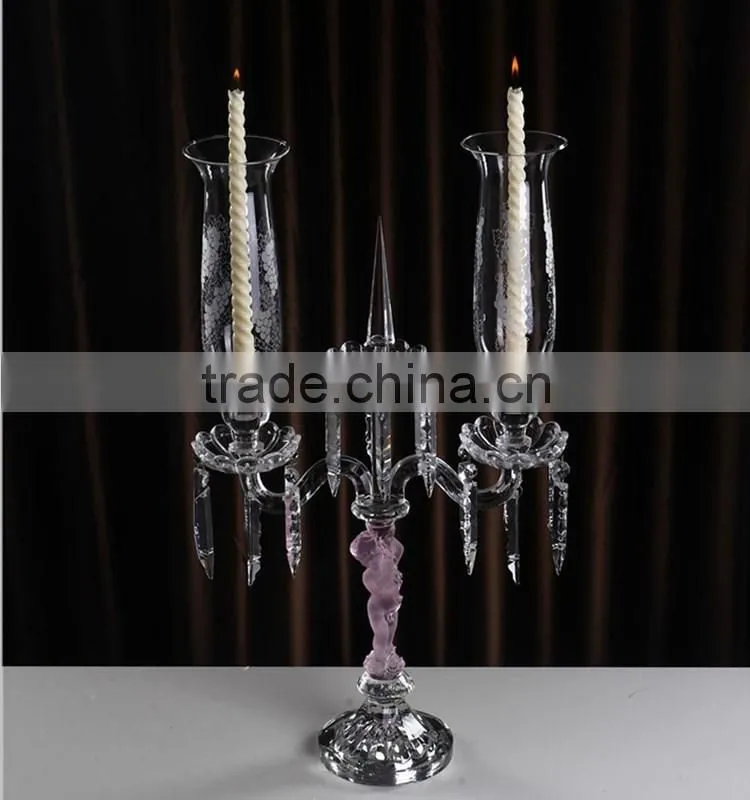 2016 wholesale pink 3 arm glass candelabra votive holder candle holders