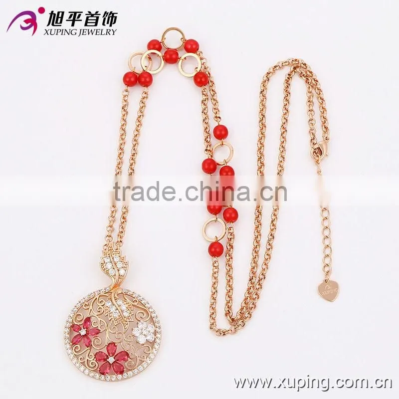 Latest Design Rose Gold Plated Cubic Zircon Copper Wedding Elegant Necklace