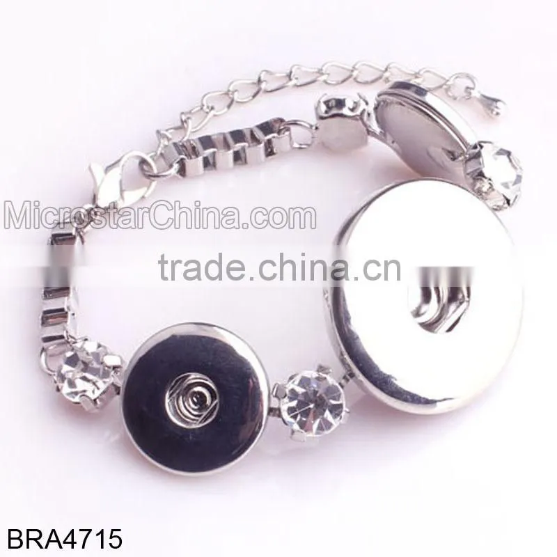 Hot New Products for 2015 Multichain Colorful Rope Custom Snap Button Bracelet