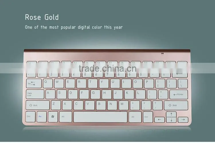 Rose gold wireless multimedia keyboard and mouse