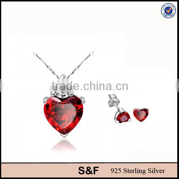 925 sterling silver set, fashion ruby jewelry