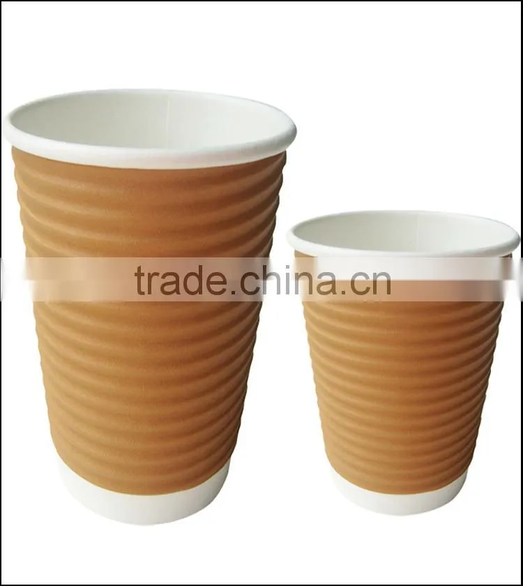 Double wall insulated hot ripple paper cup decorative coffee cups