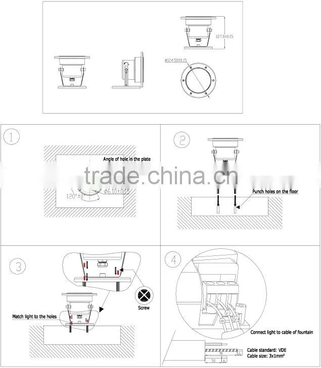 IP68 LED underwater light 6W pool light