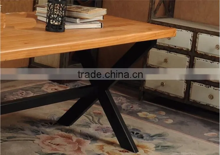 Industrial Real Wood Table Metal Table LOFT Style