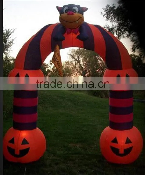 Halloween Pumpkin arch/ lovely cat inflatable arch for Halloween decoration