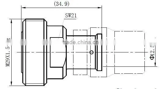 RF 7/16DIN Female Soldering Connector for 1/2'' Superflexible Cable