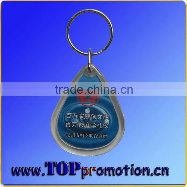 fashion round plastic led keychain with led light