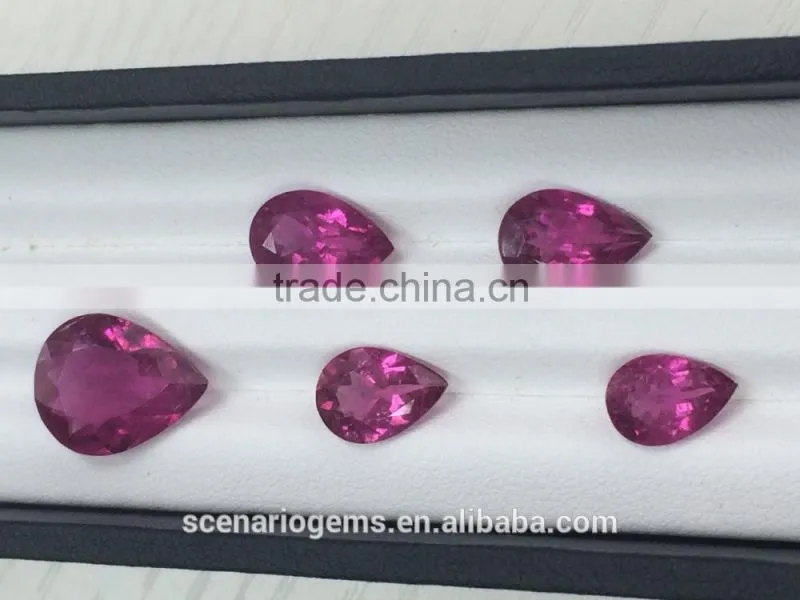 Natural Pear Cut Faceted Loose Gemstone Rubellite