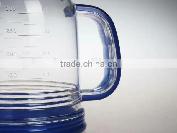 A051 300ml kitchen cooking plastic oil can with lid and handle