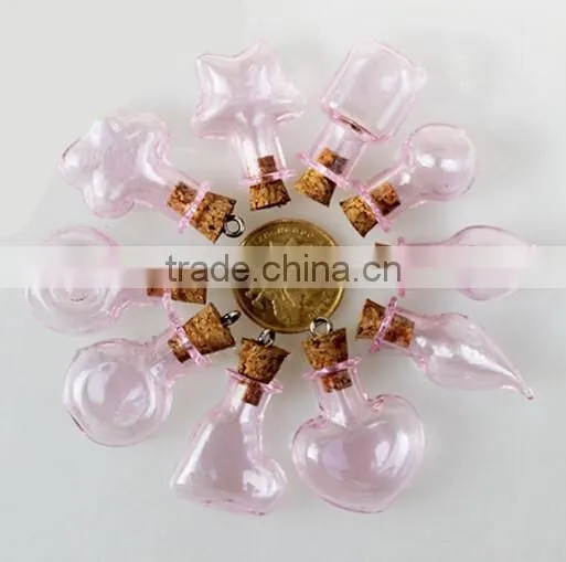 wholesale heart shape fancy glass perfume bottles Mini Glass Bottles with Corks