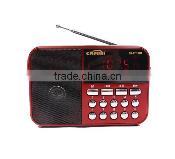 Cafini digital led display FM radio, pocket radio USB TF SD player