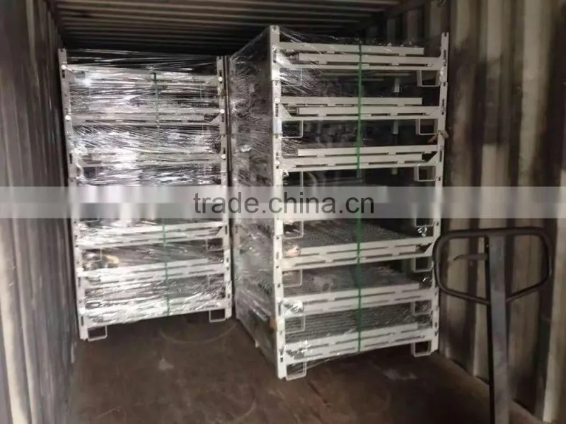 High quality rigid wire and bulk containers with durable casters easy to fold box pallet