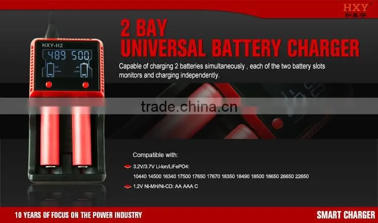 ni cd 2 3 aa rechargeable battery charger compatible with Li-ion, Ni-mh and Ni-cd Batteries