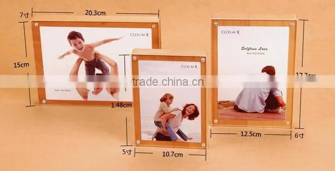 wooden acrylic plexiglass photo frame