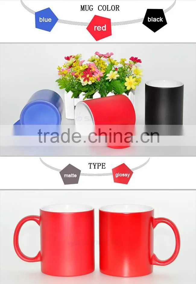 Sunmeta factory cheap ceramic 11oz wholesale cups to sublimation magic mug(SKB-05)