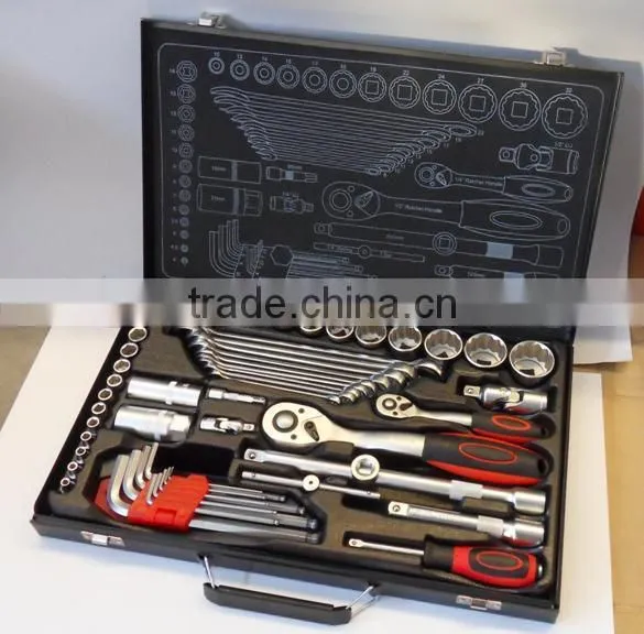 56pcs Socket & tool kit with metal case