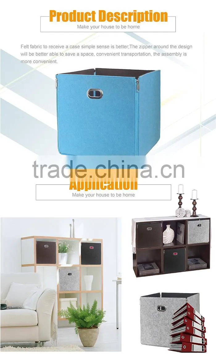foldable multifunctional houseware felt storage cube bins