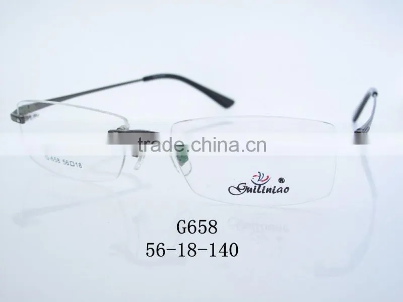 2016 New stylish metal optical eyeglass frames full rimless g658