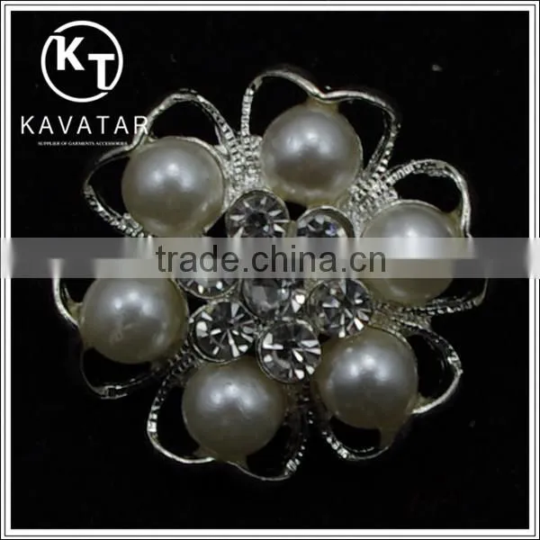Good quality NK017 metal flower lead free metal shank rhinestone buttons