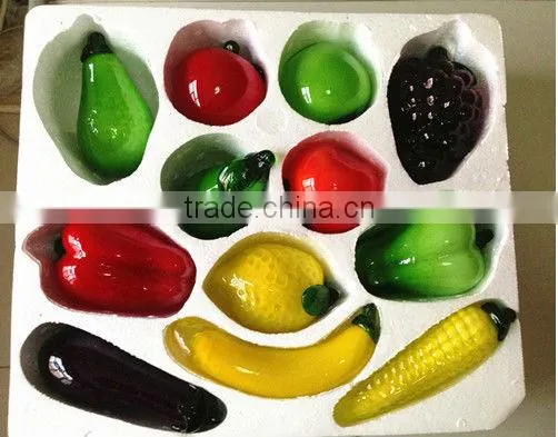 Small garden ornaments wholesale glass fruit for festival show