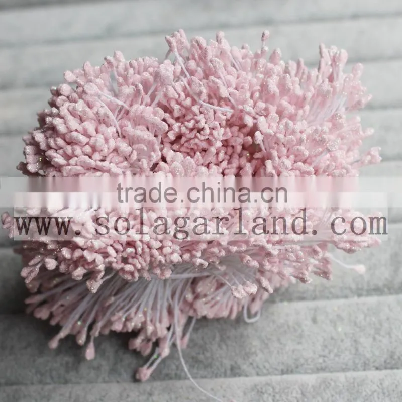 6CM Factory Wholesale Artificial Flower Pistils Flower Stamen With Glitter For Decoration Wedding Flowers