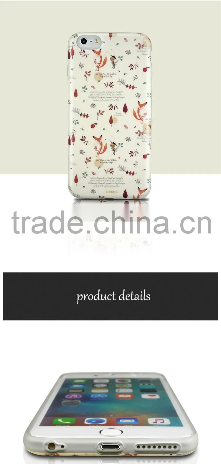 Mobile Accessories Cell Phone Case Custom 3D IMD Printing Soft TPU Back Cover for iPhone 6/6s Plus/7