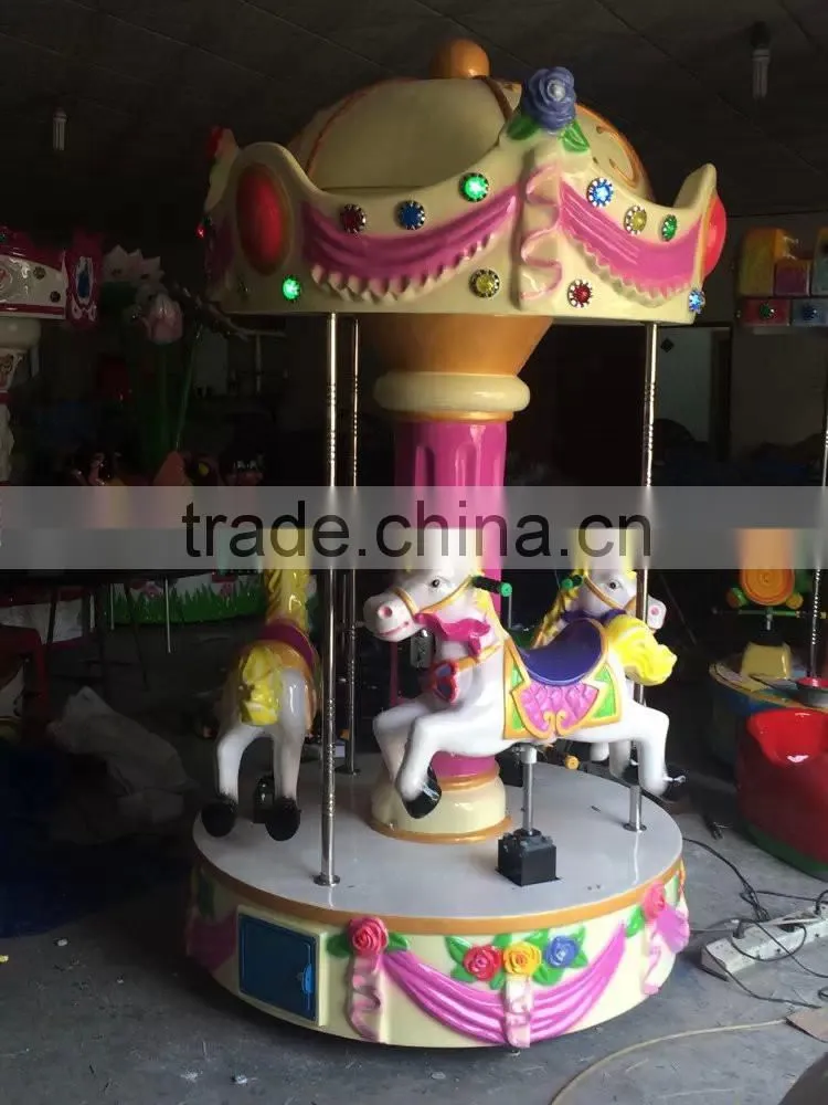 Alibaba china best sale fiberglass 9 seats amusement park rides large rotating used small musical toy carousel for children