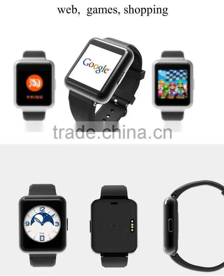 Newest Android 5.1 3G WCDMA 850/2100Mhz 3.0MP HD camera smartphone calling watch with GPS