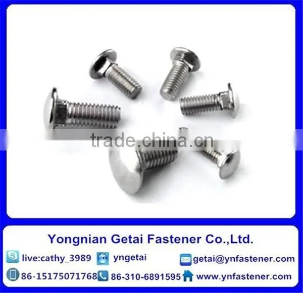 Round head bolts,Grade A,B,C, with black /yellow zinc plated/blue white