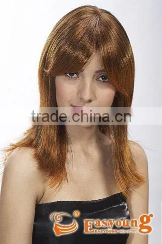 Golden blonde color syntheitc long hair lace wig, gradient wigs