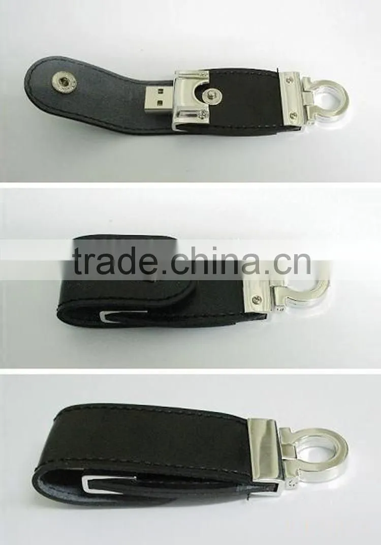 promotion gift leather usb flash drive