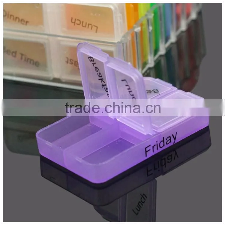 Wholesale Clear Cute Round Plastic Weekly 7 Days Pill Box