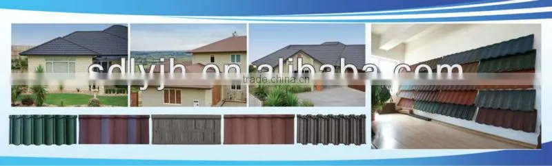 China villa building material colorful stone coated steel roofing sheet/roof tile