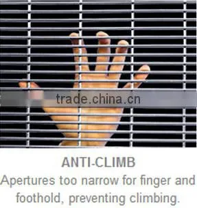 Anti-climb welded mesh panel fence for prison high security