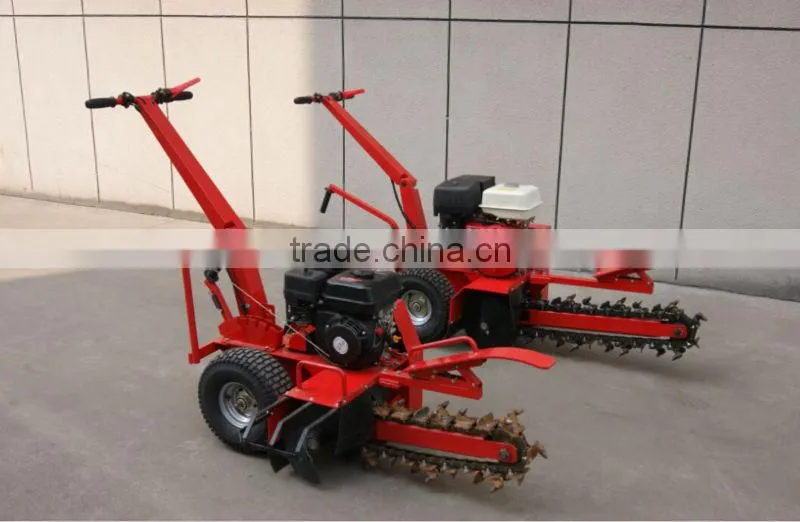 7HP/15HP gasoline power 10mm width and 450mm/600mm depth trenching machine, mini trencher, tuv ce approval