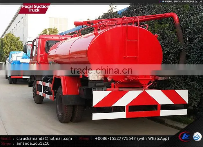 4*2 170hp 7000-8000 liters fecal suction truck Dongfeng vacuum truck 8m3