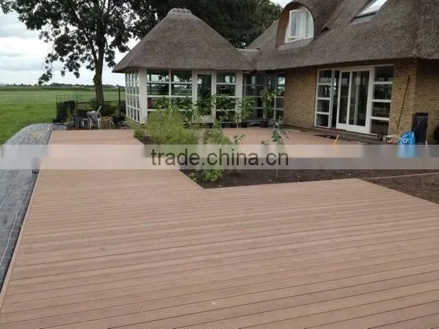 Eco-friendly bamboo plastic composite deck waterproof solid wpc flooring anti-slip wpc decking
