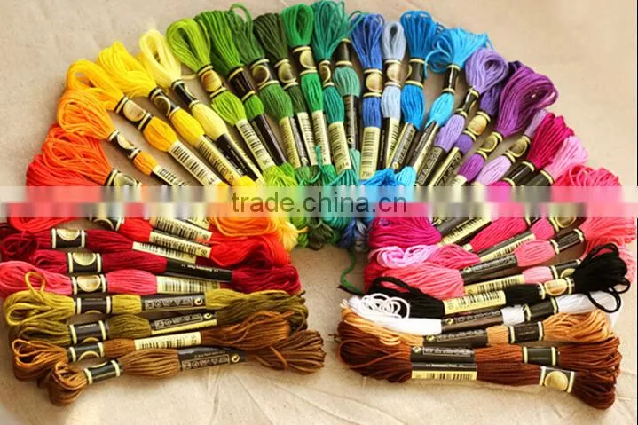 150828003 Factory hot sales DMC colors cross stitch floss polyester thread embroidery thread