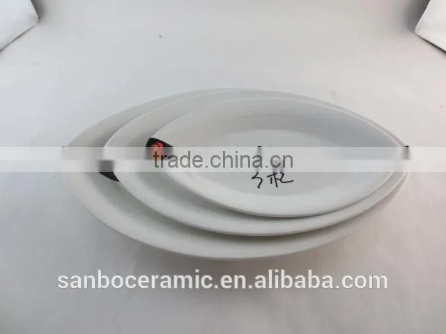 Good Quality Wholesale White Porcelain Dinner Plate Set withOlive-Shaped